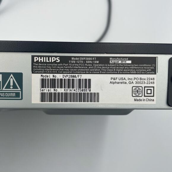 Philips DVP2800/F7 DVD Player-Remote Dolby Digital TESTED NO REMOTE - Picture 5 of 6